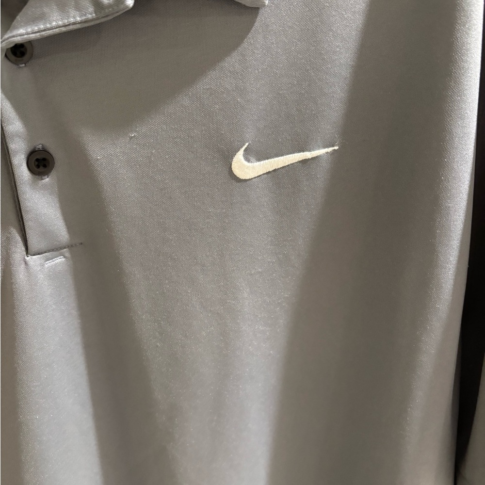 Nike grey Dri-Fit polo shirt size 3XLT. Short sleeve. Embroidered swoosh. - Picture 8 of 14